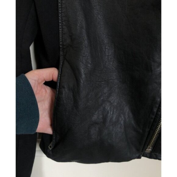 $795 Helmut Lang Lamb Leather Moto Jacket Womens S Black Asymmetrical Zip Edgy - Picture 4 of 9